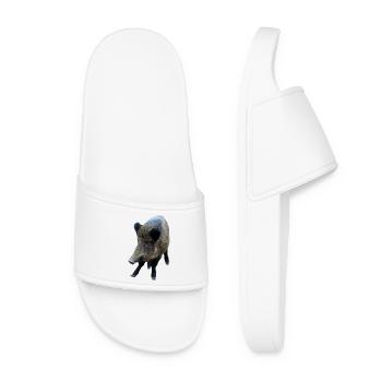 Affiche Sanglier Truie sauvage Cochon Cochon - Claquettes Femme - blanc - Devant