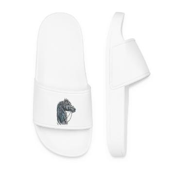 Horse Portrait - Women’s Pool Sliders - white - Front