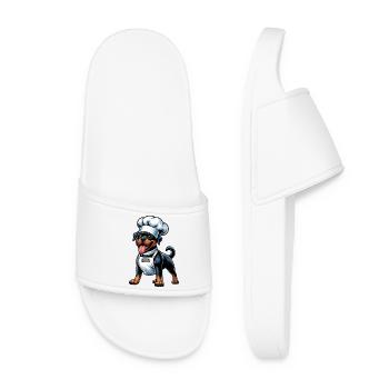 Rottweiler Hunde Koch Design - Frauen Badelatschen - Weiß - Vorne