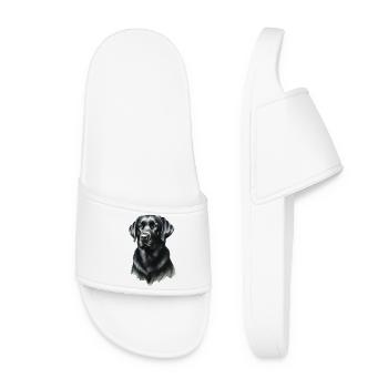 Noble Black Labrador Portrait Labrador - Women’s Pool Sliders - white - Front