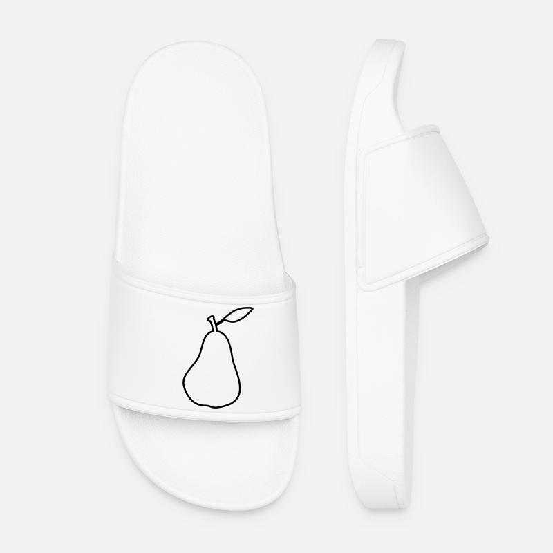Silhouette Birne Pear Outline - Women’s Pool Sliders - white