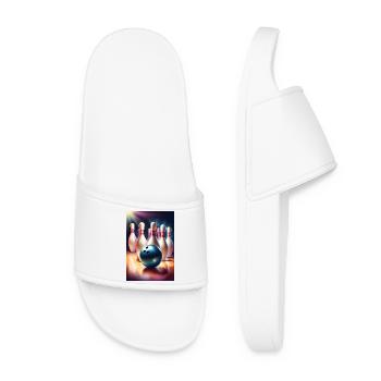 Tolles Bowling Vatertagsgeschenk - Frauen Badelatschen - Weiß - Vorne