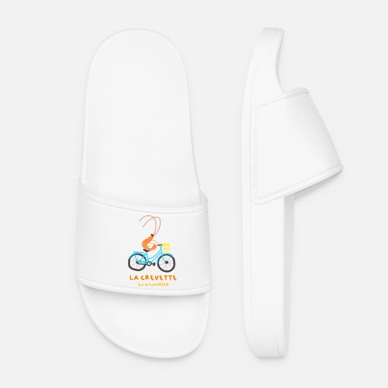 Shrimp on a bicycle - Women’s Pool Sliders - white
