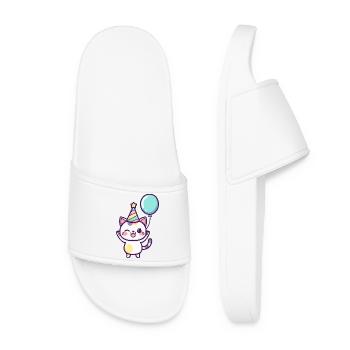 Chat Anniversaire Bébé - Claquettes Femme - blanc - Devant