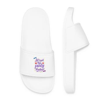 Lets get this party started - Women’s Pool Sliders - white - Front