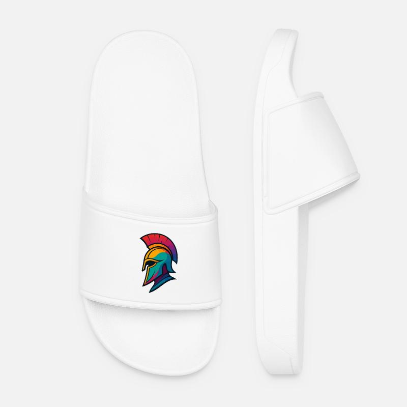 Spartan Helmet Colorful - Women’s Pool Sliders - white