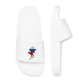 Flag of Russia - Russia - Dragon Silhouette - Women’s Pool Sliders - white - Front