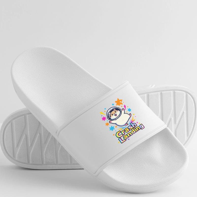 🐹 Hamster Astronaut in Crash Landing Women’s Pool Sliders