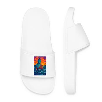 Serene Buddha by Sunset - Women’s Pool Sliders - white - Front