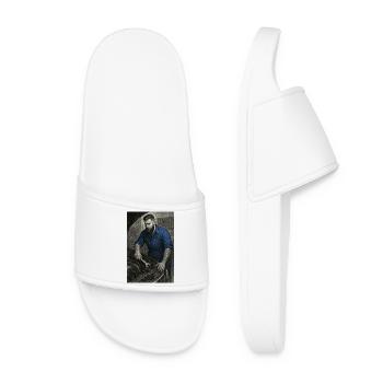 Industrial craftsman with wrench - Women’s Pool Sliders - white - Front