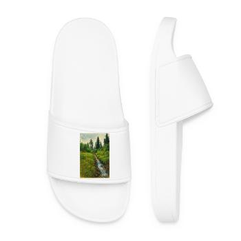 Sketchart Paysage avec ruisseau en Suisse - Claquettes Femme - blanc - Devant