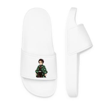 Héros Kimono Damier Vert Sabre - Claquettes Femme - blanc - Devant