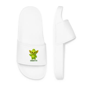 Mascotte de créature Pu verte - Claquettes Femme - blanc - Devant
