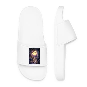 Illustration of a fantasy landscape - Women’s Pool Sliders - white - Front