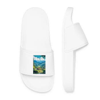 Illustration of a japan landscape - Claquettes Femme - blanc - Devant