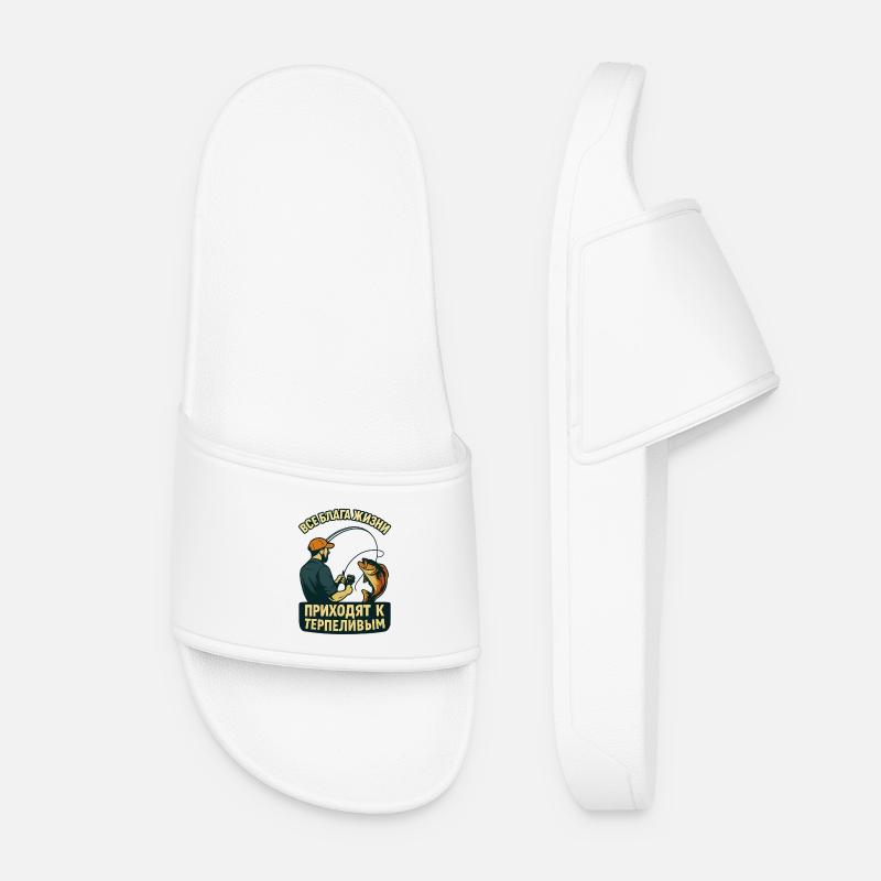 Hero on the water, Сила рыбака - Women’s Pool Sliders - white