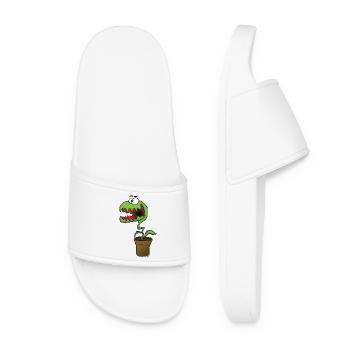 Potted Plant Monster - Women’s Pool Sliders - white - Front