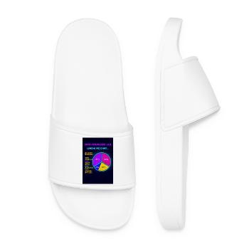 Neon Pie Chart Retro Visual - Women’s Pool Sliders - white - Front