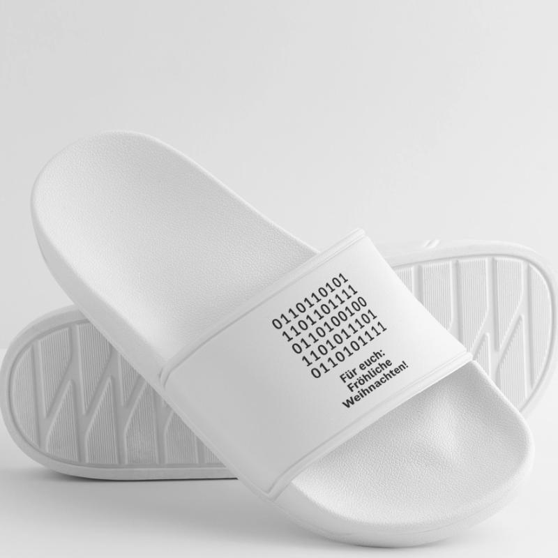 Christmas Code Binary Pattern Women’s Pool Sliders