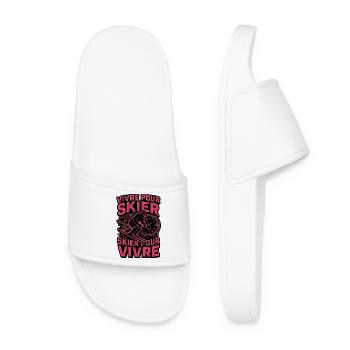 Vivre pour skier, skier pour vivre - Claquettes Femme - blanc - Devant