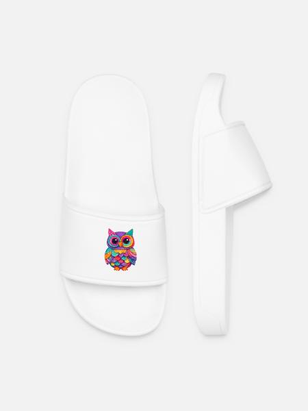 Magie du Hibou en Patchwork - Claquettes Femme - blanc