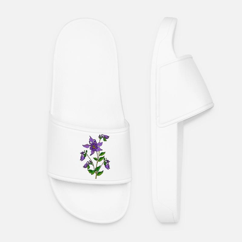 Blumen - Frauen Badelatschen - Weiß
