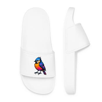 Mésange Pop Art : L'Éclat en Couleur - Claquettes Femme - blanc - Devant