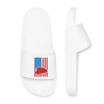 Railroad USA Flag - Women’s Pool Sliders - white - Front