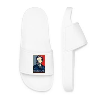 Nietzsche Pop Art Portrait - Women’s Pool Sliders - white - Front