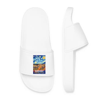 Bangui Cityscape Poster Starry Night - Women’s Pool Sliders - white - Front