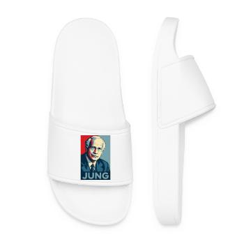 Jung Pop Art Portrait - Women’s Pool Sliders - white - Front