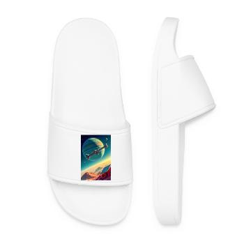 L’humanité trouve enfin sa nouvelle maison dans l’espace - Claquettes Femme - blanc - Devant