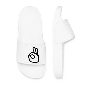 OK Handzeichen – Perfect Symbol - Frauen Badelatschen - Weiß - Vorne