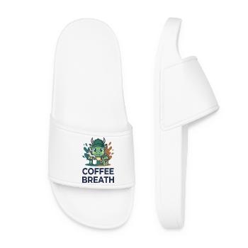 Art de tasse de café Breath Dog Dragon Cute Barista - Claquettes Femme - blanc - Devant