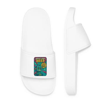 Bip fluide | Robot Science-Fi Nerd - Claquettes Femme - blanc - Devant