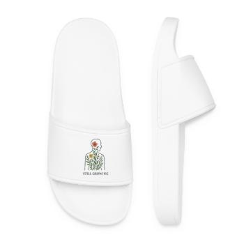 Still Growing Plant Silhouette - Women’s Pool Sliders - white - Front