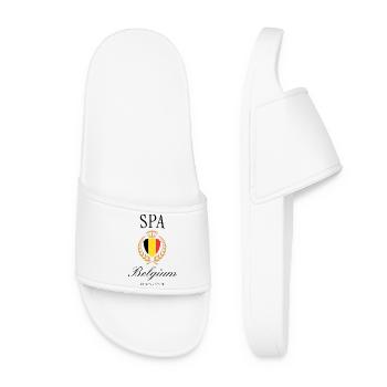 Spa Belgium Coat of Arms Crown – Travel Souvenir - Women’s Pool Sliders - white - Front