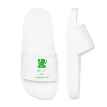 TEA-RIFFIC (Green + Grey) - Women’s Pool Sliders - white - Front