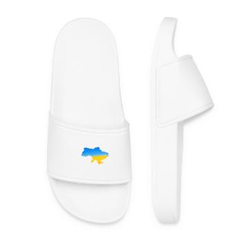 Ukraine Design Ukraine Flag Sunflower Wheat Map - Women’s Pool Sliders - white - Front