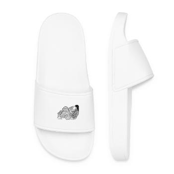 Minimalist design in black and white - Women’s Pool Sliders - white - Front