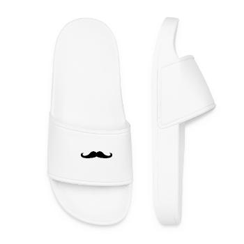 black mustache - Women’s Pool Sliders - white - Front