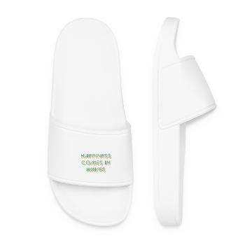 Typo 'Le bonheur vient par vagues' Karma Balance Candy - Claquettes Femme - blanc - Devant