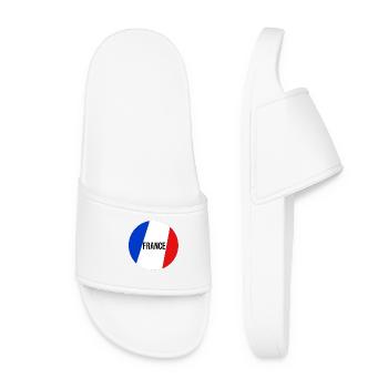France Europe Paris French Français drapeau - Claquettes Femme - blanc - Devant