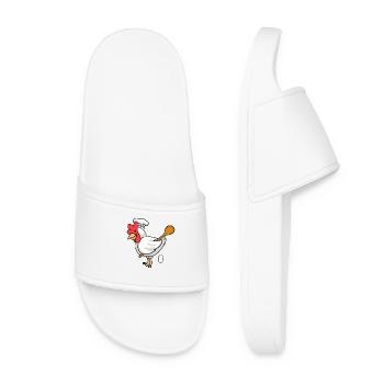 Boulanger Oeuf de poule Cuillère de cuisson Boulangerie Oeuf Cuire Cook - Claquettes Femme - blanc - Devant