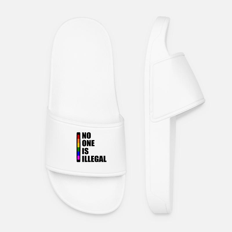 No one is illegal - Women’s Pool Sliders - white