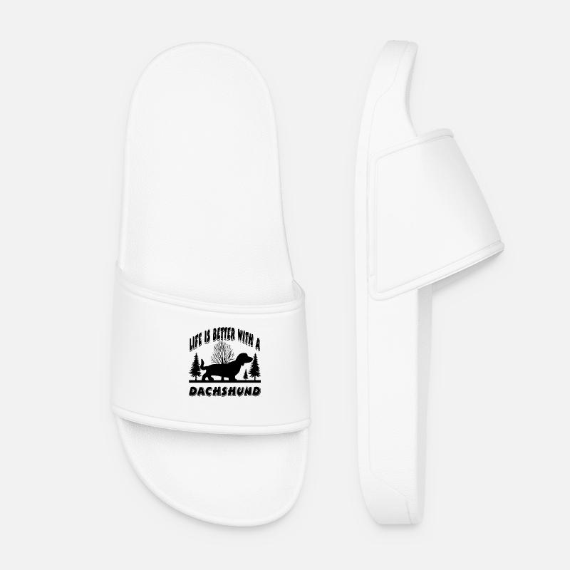 Dachshund - Women’s Pool Sliders - white