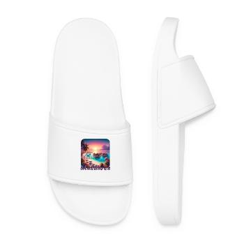 Maldives Vacation Beach Sunset Palm Trees - Women’s Pool Sliders - white - Front