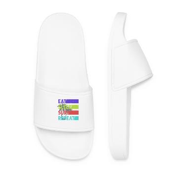 Eat, Sleep, Surf, Repeat - Women’s Pool Sliders - white - Front