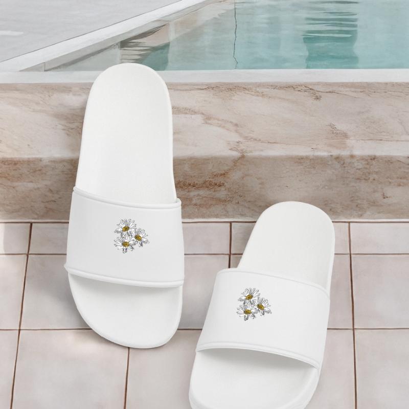 Fleur Fleur Blanche Fleurs Blanches Fleurs Blanches Claquettes Femme