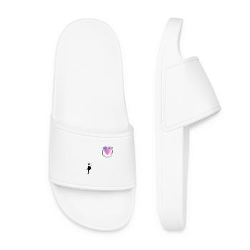 Cat Close to the Heart - Cat Lover Gift - Women’s Pool Sliders - white - Front
